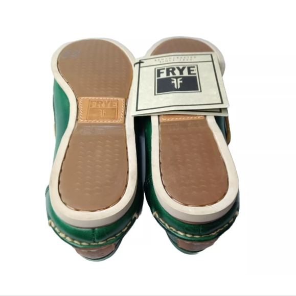 Frye Quincy Leather Boat Shoes Women's Size 5.5 M Green Flats Retial $148 - Picture 10 of 10